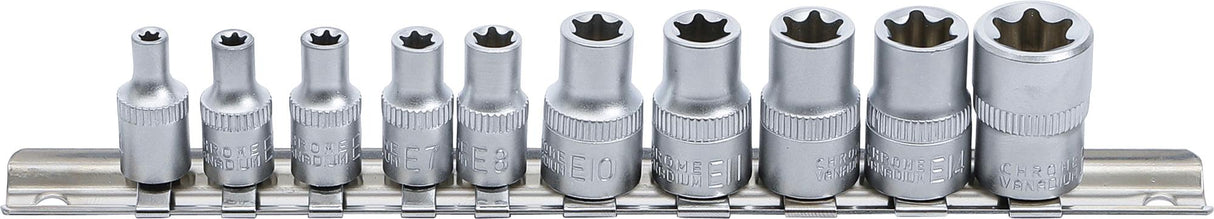 Galvučių rinkinys E-Tipas | 6,3 mm (1/4") / 10 mm (3/8") | E4 - E16 | 10 vnt. (9548)