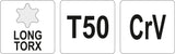 L tipo raktas | ilgas tipas | T-Star (Torx) T50 (YT-05503)