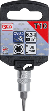 Antgalis įpresuotas į galvutę | 6.3 mm (1/4") | T-Star (Torx) T10 (2590)