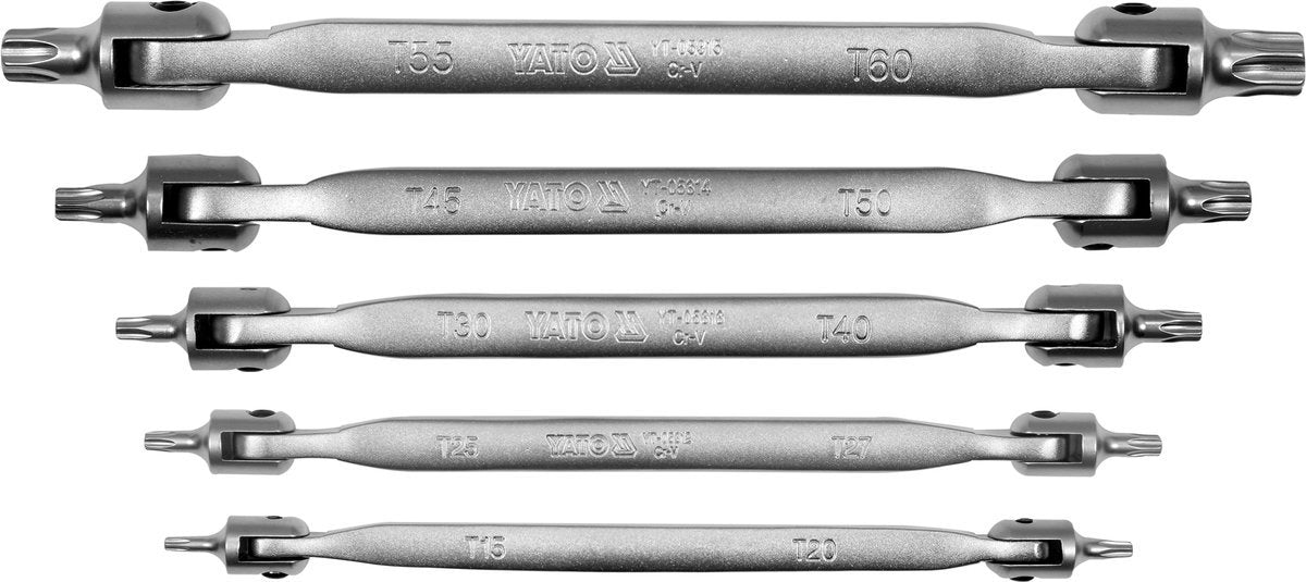 Набор шарнирных двусторонних ключей | T-Star (Torx) T15-T60