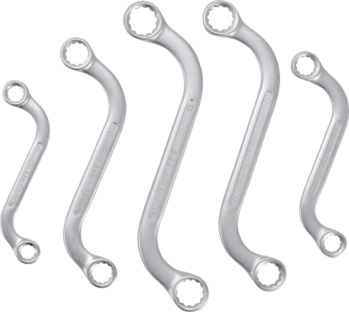 Kilpinių raktų komplektas | S-tipas | 10x11 - 18x19 mm | 5 vnt. (1216)
