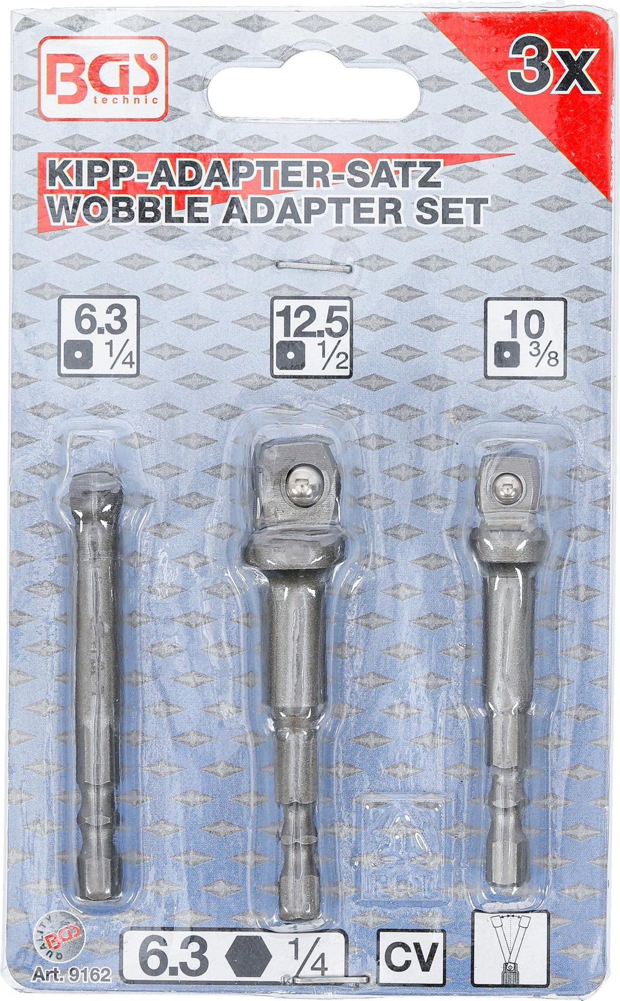 Adapterių rinkinys su šarnyrais | 6.3 mm (1/4") | 3 vnt. (9162)