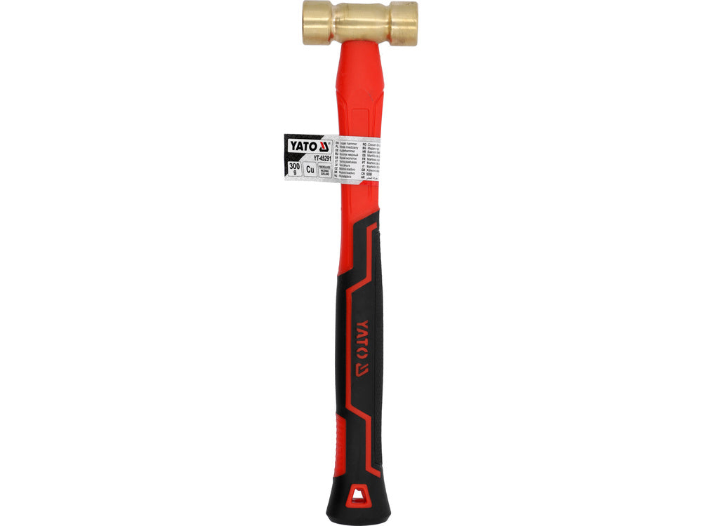 BRASS HAMMER WITH FIBERGLASS HANDLE 300G (YT-45291)