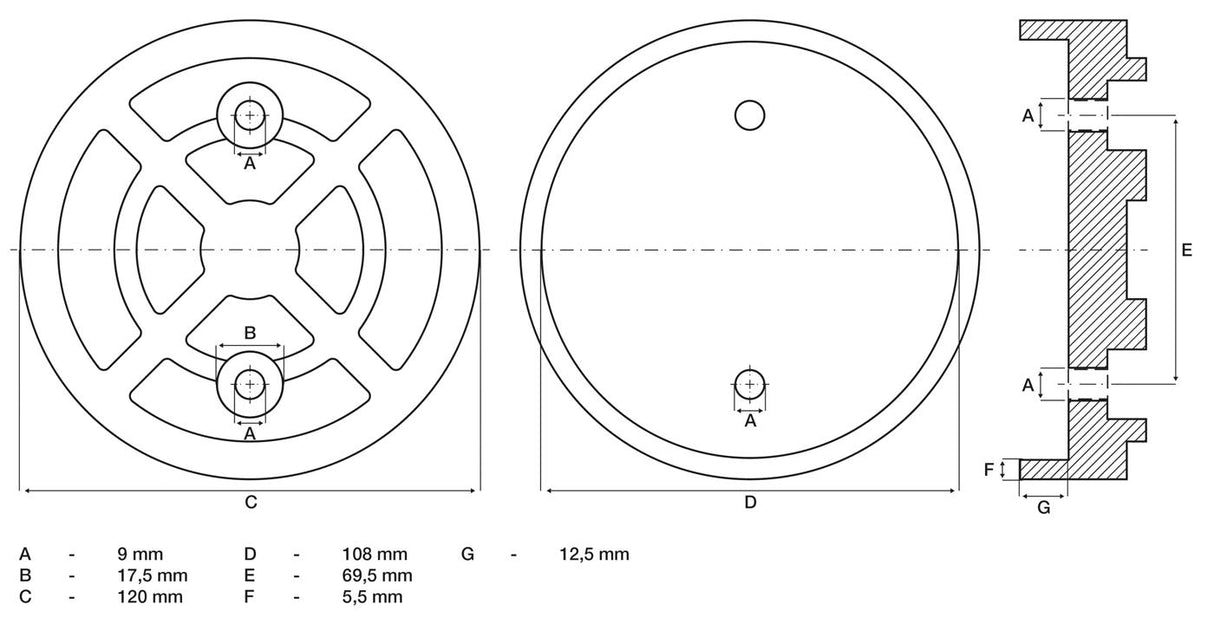 RUBBER PAD | FOR AUTO LIFTS | Ø 120 MM (7049)