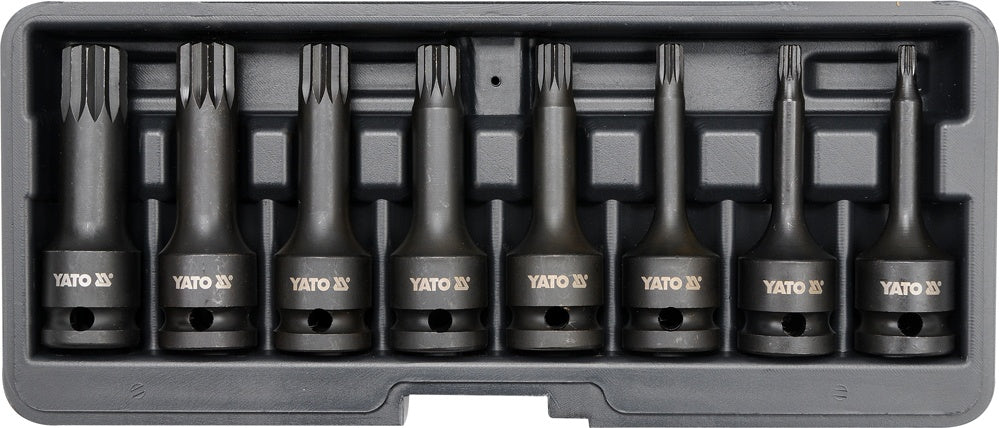 IMPACT BIT SOCKET SET SPLINE 8PCS  1/2" (YT-1069)