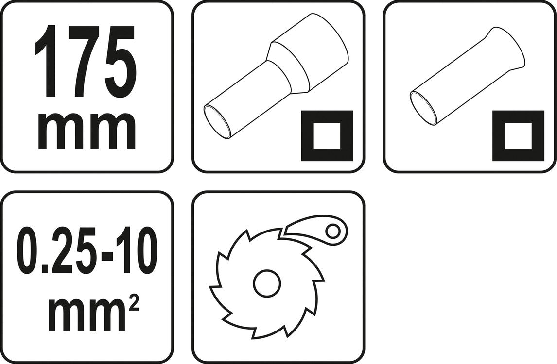 Replės jungčių užspaudimui | 0,20 iki 10 mm² (YT-23051)