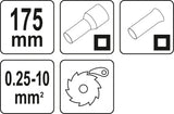 Replės jungčių užspaudimui | 0,20 iki 10 mm² (YT-23051)