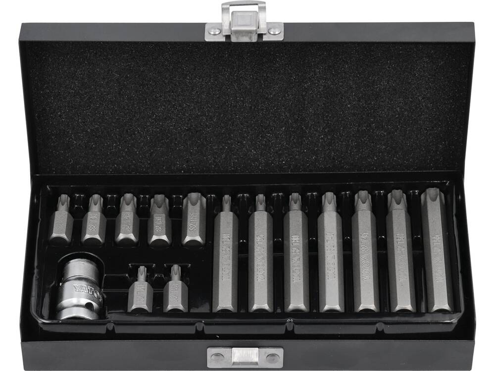 Antgalių rinkinys | T-Star su skyle (Torx) | 15 vnt. (YT-0417)