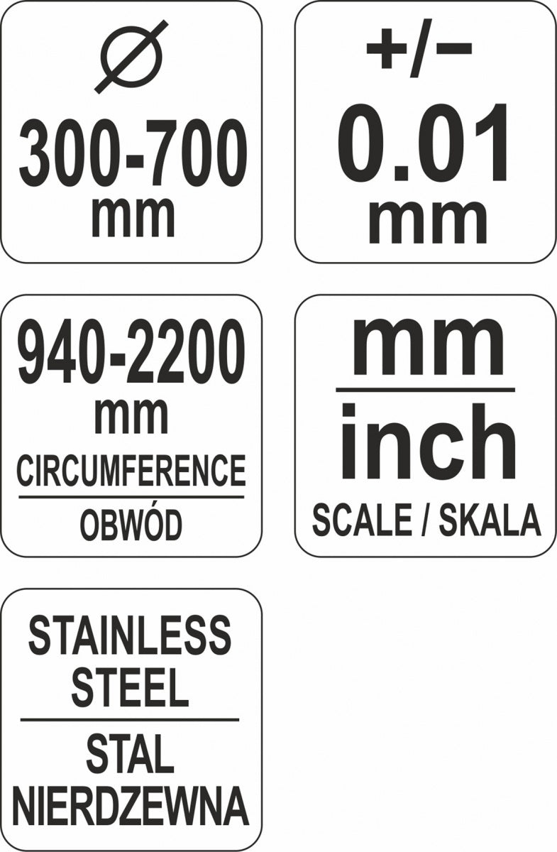 Лента для измерения диаметра и периметра | макс. 940 / периметр 2200 mm