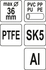 Vamzdžio pjoviklis | PTFE | 0-36 mm (YT-22270)