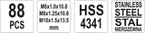 Sriegio atnaujinimo, remonto rinkinys | M6x1/M8x1,25/M10x1,5. | 88 vnt (YT-1769)