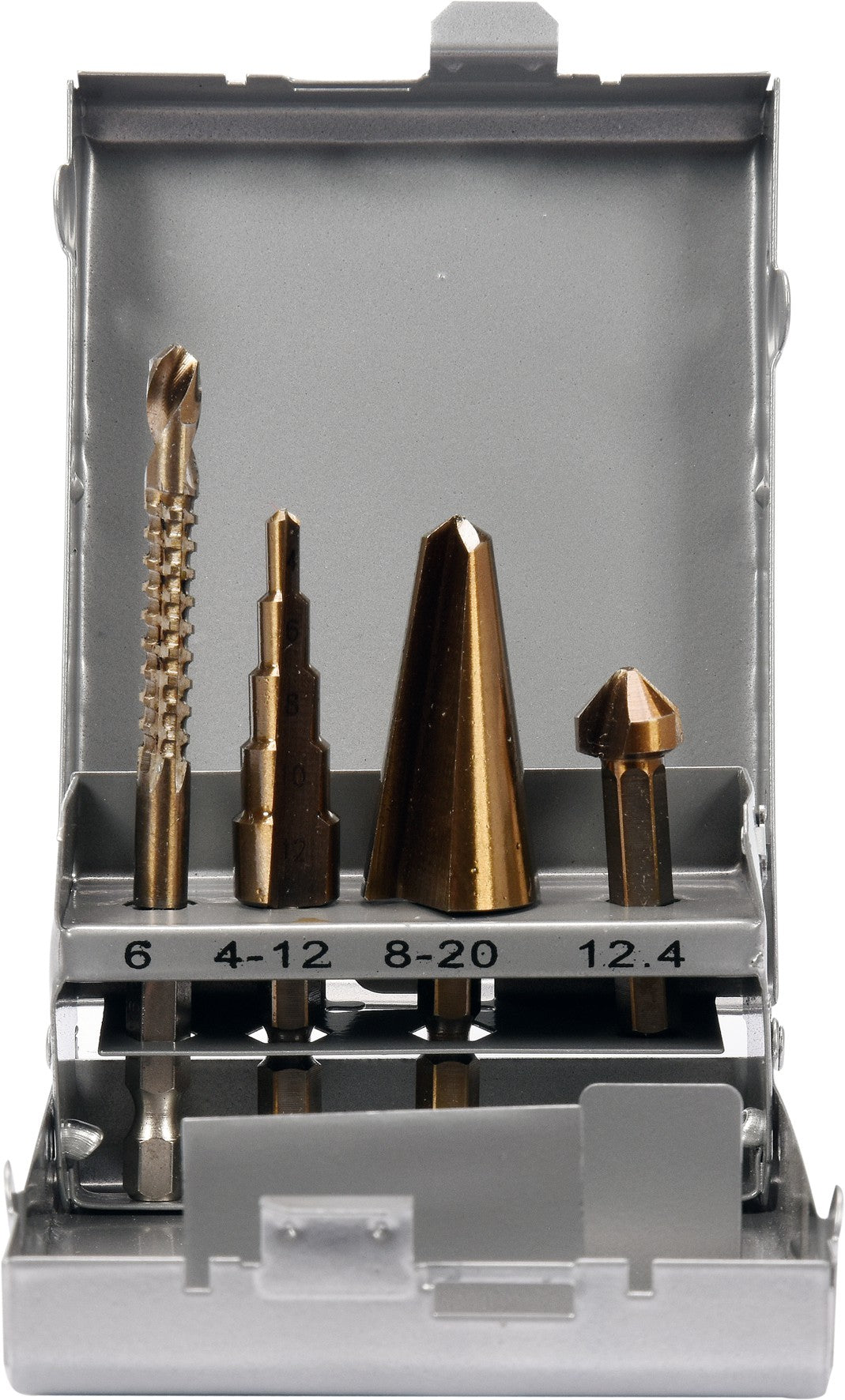 Frezų metalui rinkinys | HSS 4241 | 1/4" (6.3 mm) antgalis | 4 vnt (YT-44705)