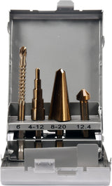 Frezų metalui rinkinys | HSS 4241 | 1/4" (6.3 mm) antgalis | 4 vnt (YT-44705)