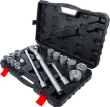 Galvučių rinkinys | su ištraukiama terkšle | 20 mm (3/4") | 19 - 50 mm | 16 vnt. (71024)