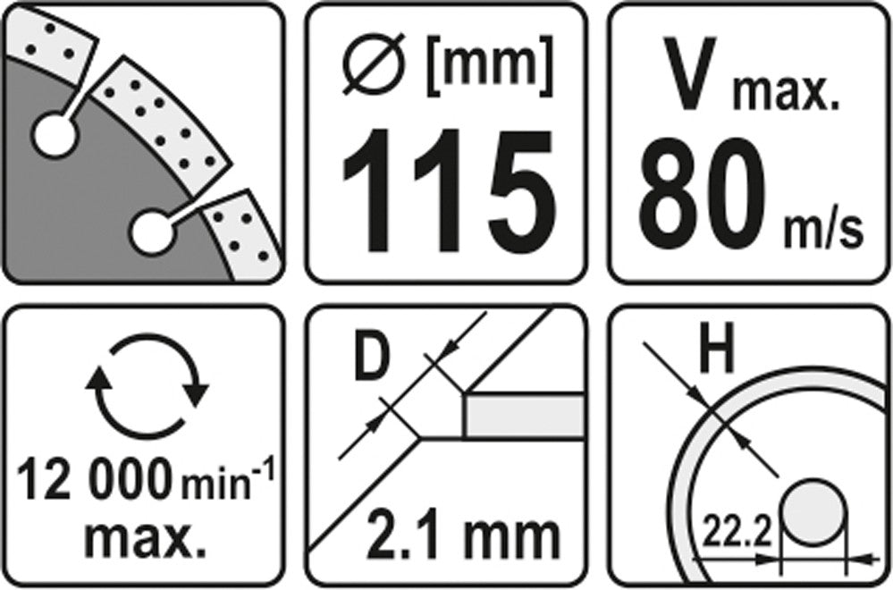Deimantinis segmentinis pjovimo diskas | 115 mm (YT-6002)