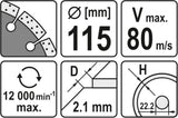 Deimantinis segmentinis pjovimo diskas | 115 mm (YT-6002)