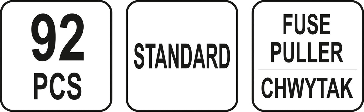 CAR FUSE ASSORTMENT STANDARD 92 PCS (YT-83142)