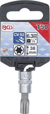 Antgalis įpresuotas į galvutę | 6.3 mm (1/4") | T-Star (Torx) T50 (2164-T50)