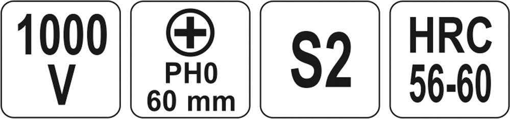 Izoliuotas atsuktuvas elektrikui | 1000V | PH0x60 mm (YT-2821)