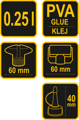 Talpa klijams su voleliu, plokščiu antgaliu ir konusu tiksliam užtepimui (78027)