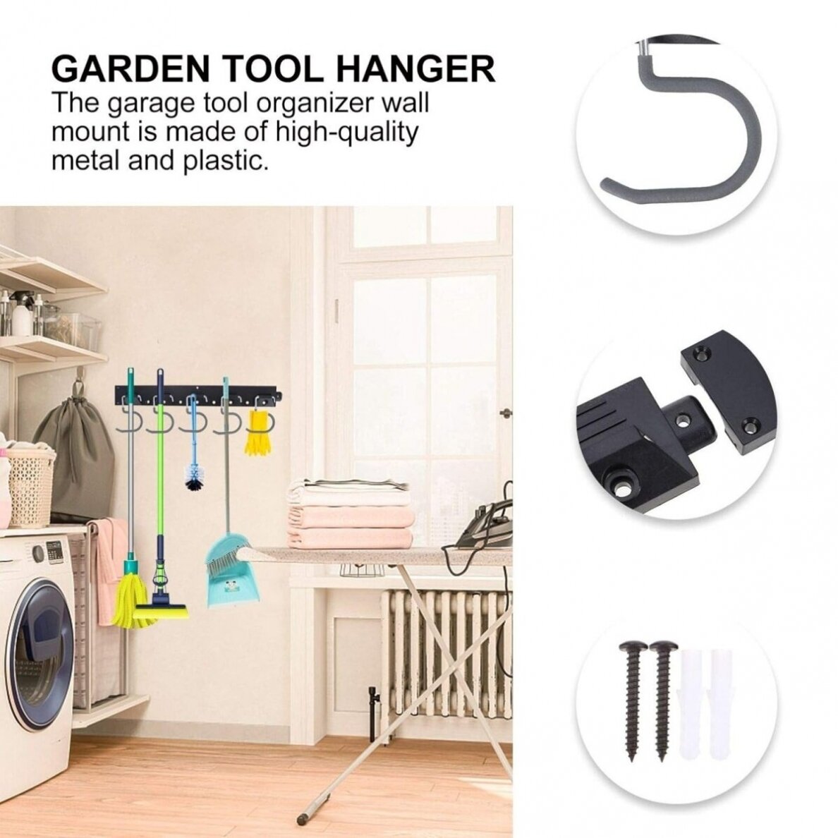 WALL-MOUNT TOOL HOLDERS (WITHOUT TOOLS) | 20 HOOKS | 4 PCS. X 40 CM | 160 CM (TH64)