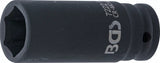 IMPACT SOCKET HEXAGON, DEEP | 12.5 MM (1/2") DRIVE | 22 MM (7222)