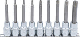 Įpresuotų antgalių rinkinys | 12.5 mm (1/2") | T-Star su skyle (Torx) T20 - T60 | 9 vnt. (5178)