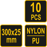 HOOK AND LOOP CABLE TIES 300MM 10PCS (73853)