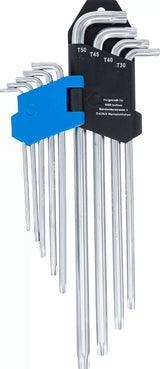 L tipo raktų rinkinys | labai ilgi + labai trumpi | T-Star (Torx) T10 - T50 | 9 vnt. (9375)
