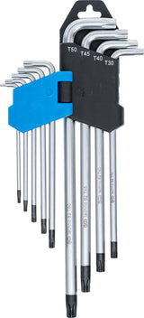 L tipo raktų rinkinys | ilgas tipas | T-Star (Torx) / T-Star su skylutėm (Torx) T10 - T50 | 9 vnt. (794)