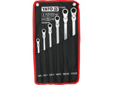 SET OF RATCHETING RING DOUBLE-ENDED LONG REVERSIBLE WRENCHES | WITH SWITCH | 8-19 MM | 6 PCS (YT-50390)