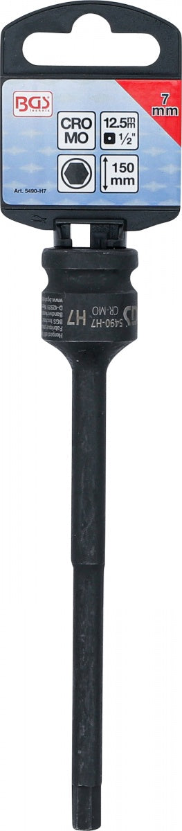 Ударная бита | 150 mm длина | 12,5 mm (1/2") | шестигранник 7 mm