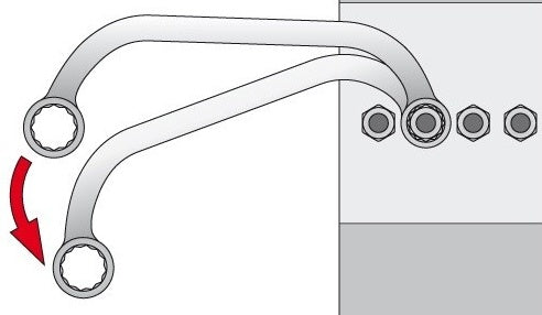 Raktas lenktas C formos 10x12 mm (YT-0170)