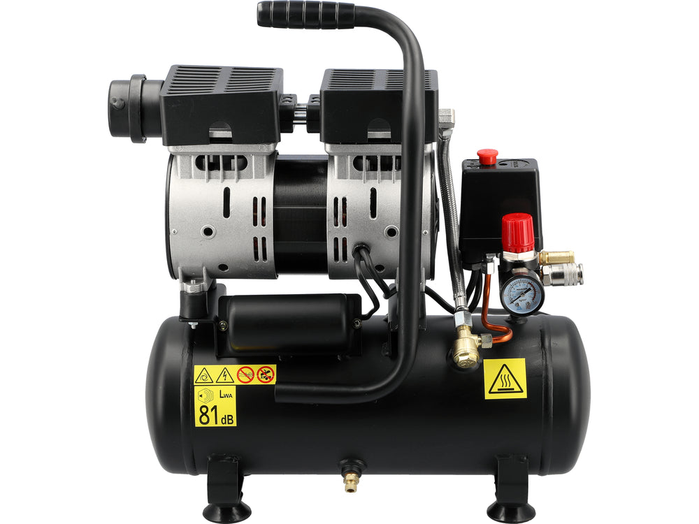 Oro kompresorius tylus | betepalinis | 6L/0.8MPA/8BAR/116PSI/ 107l/min | 550 W (YT-23340)