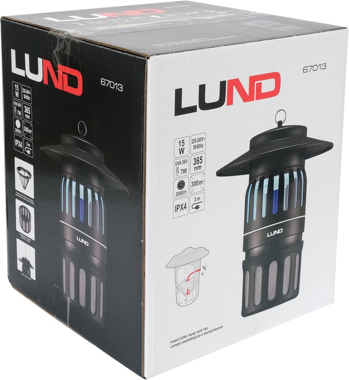 INSECT KILLER LAMP WITH FAN,UV-A,15W,IPX4 (67013)