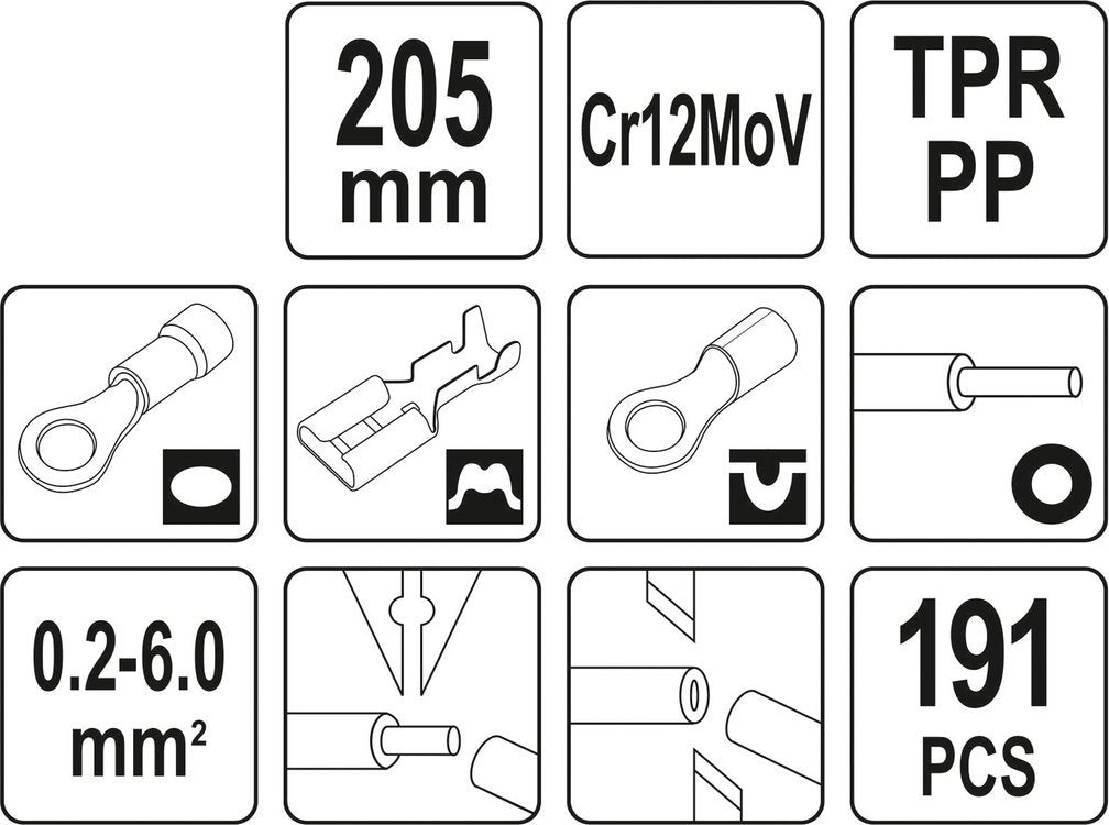 MULTIFUNCTION WIRE STRIPPERS 191 PCS (YT-23133)