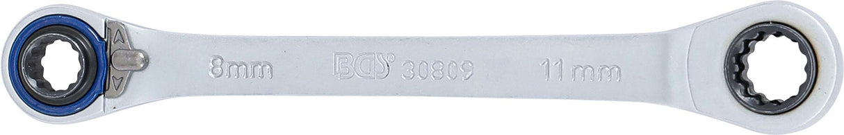 Reversinis terkšlinis raktas 4 viename | 8x9  / 10x11 mm (30809)