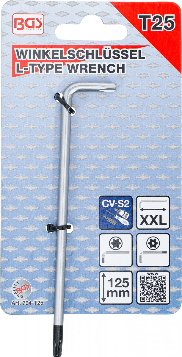 L tipo raktas | ilgas tipas | T-Star (su skyle) (Torx) T25 (794-T25)