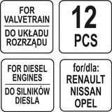 Variklio fiksavimo įrankių rinkinys | Renault / Nissan / Opel (YT-06006)