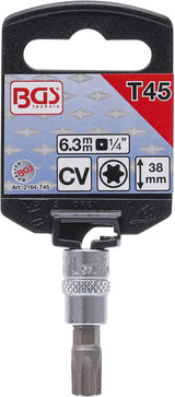 Antgalis įpresuotas į galvutę | 6.3 mm (1/4") | T-Star (Torx) T45 (2164-T45)