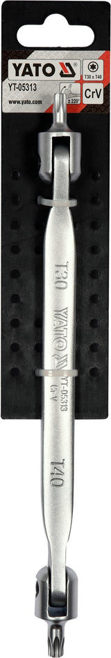 Raktas šarnyrinis dvipusis | T-Star (Torx) T30XT40 (YT-05313)