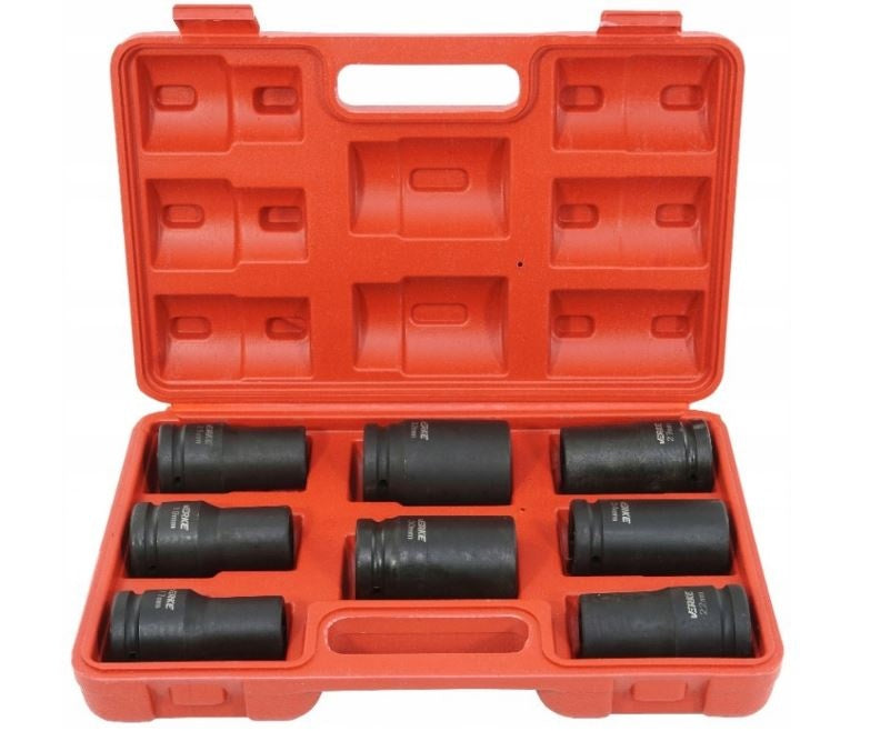 Smūginių ilgų galvučių rinkinys | 20 mm (3/4") | 24 - 38 mm mm | 8 vnt. (SK3409)