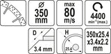 Deimantinis segmentinis pjovimo diskas | 350x25,4 mm (YT-60003)