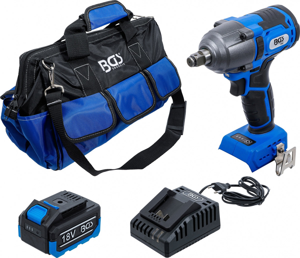 CORDLESS IMPACT WRENCH SET | BRUSHLESS | 400 NM | 18 V | WITH RECHARGEABLE BATTERY AND QUICK CHARGER (7392)