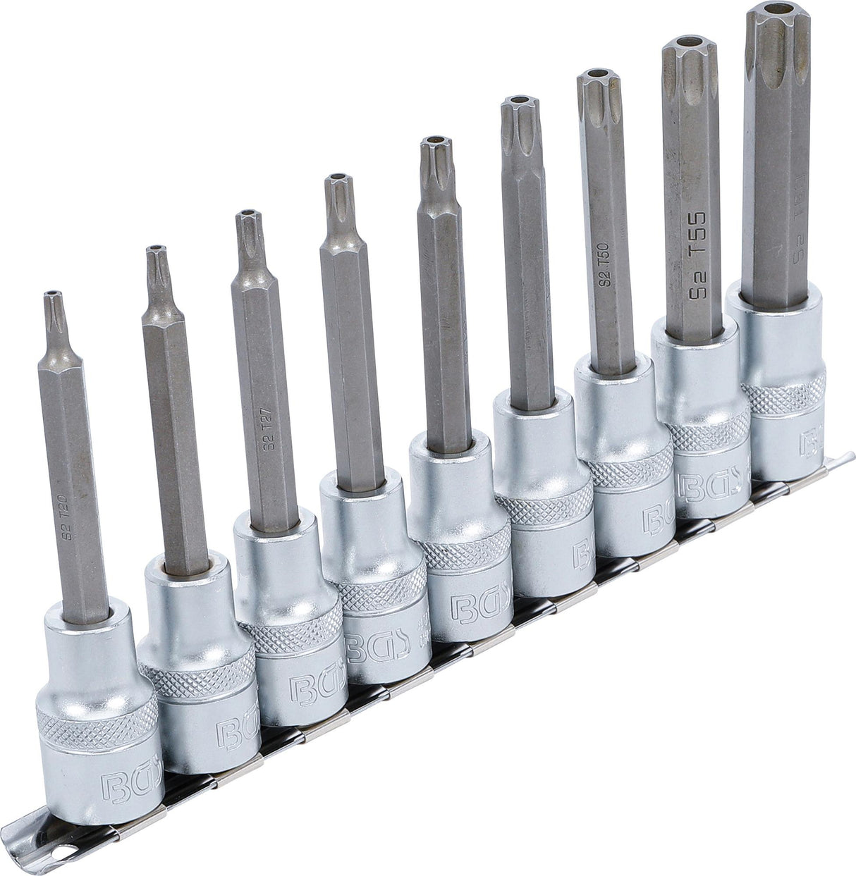 Įpresuotų antgalių rinkinys | 12.5 mm (1/2") | T-Star su skyle (Torx) T20 - T60 | 9 vnt. (5178)