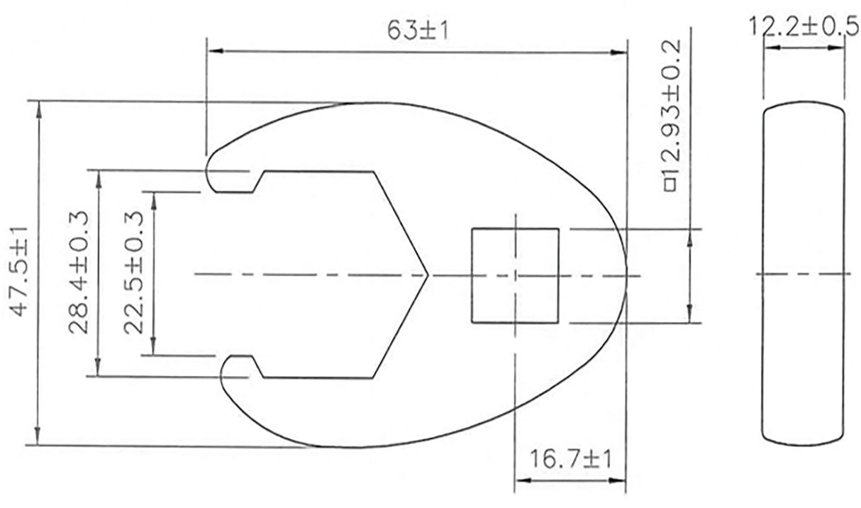 Raktas varnos koja | 12,5 mm (1/2") | 28 mm (1757-28)