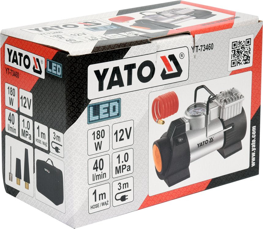 Kompresorius automobilinis | su Led lempa | 12V / 180W (YT-73460)