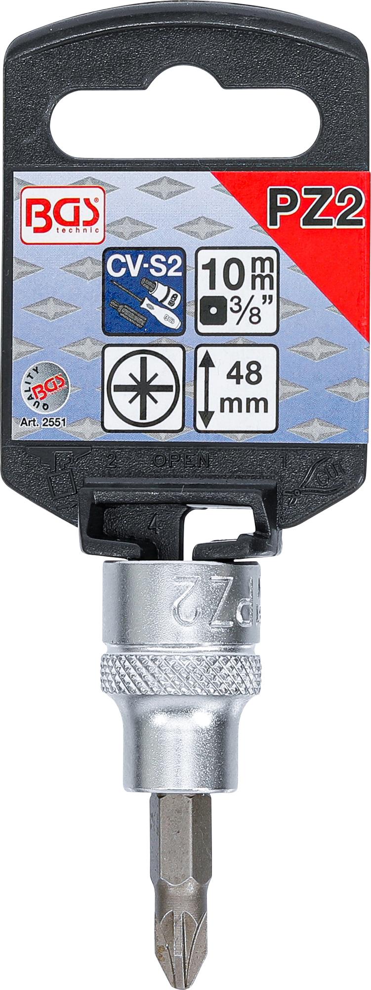 Antgalis įpresuotas į galvutę | 10 mm (3/8") | Kryžminis PZ2 (2551)