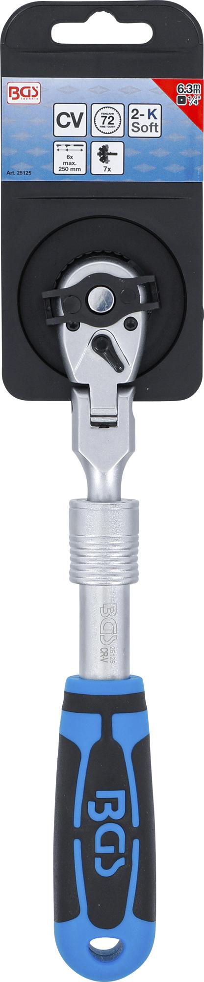 Terkšlė galvutėms ištraukiama, lanksti | 6.3 mm (1/4") | 210 - 250 mm (25125)