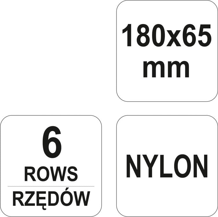 Щётка проволочная | нейлон | 180x65 mm | 6 рядов